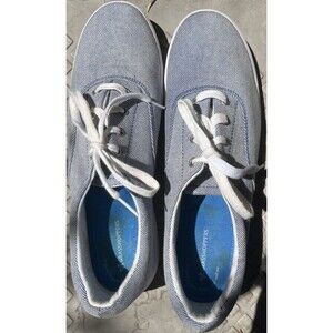 Grasshoppers Women’s Lace Up Fabric Sneakers Light Blue 11A-Excellent